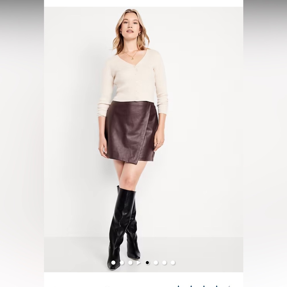 NWOT High Waisted Faux Leather Mini Skirt